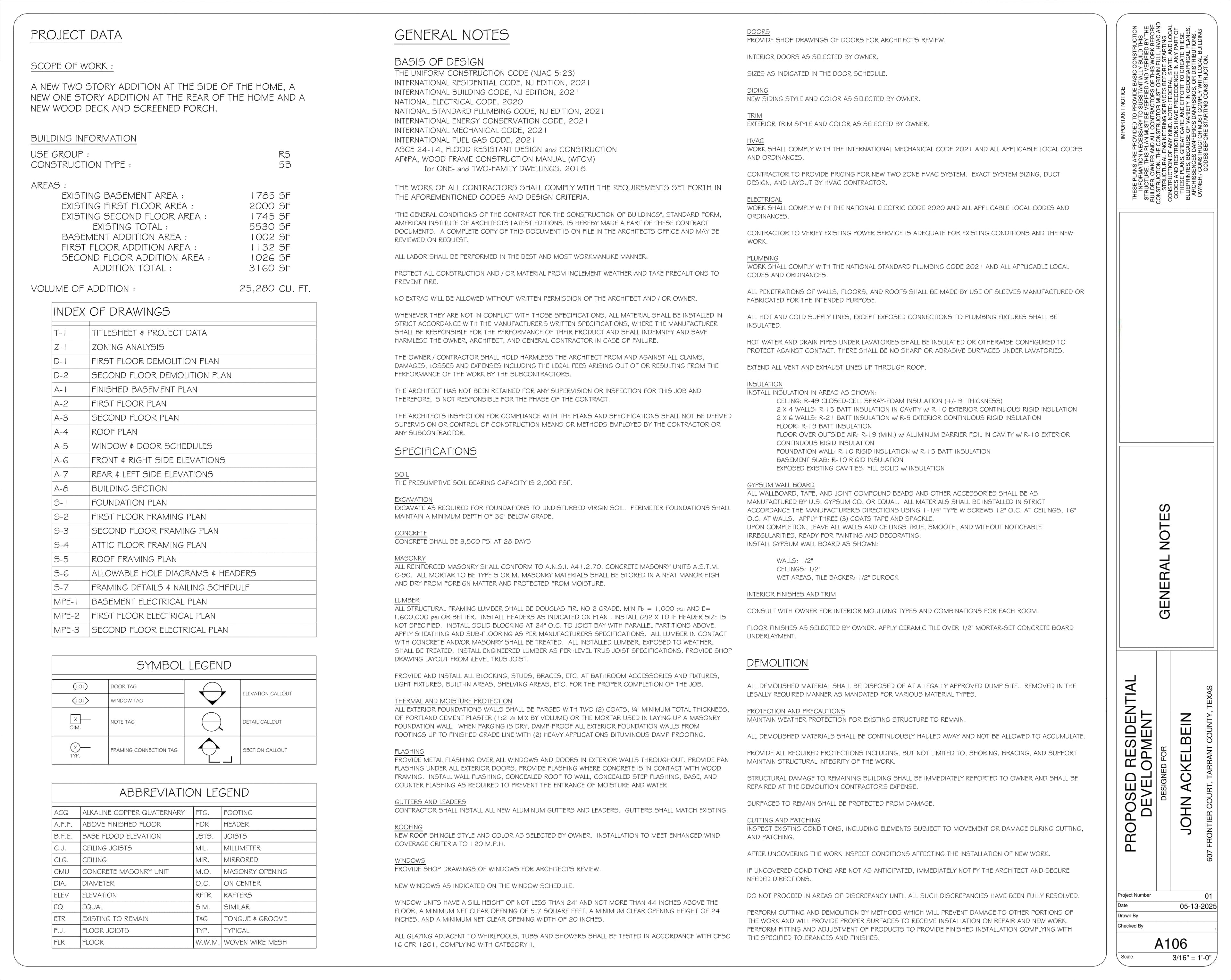 Notes and Legends