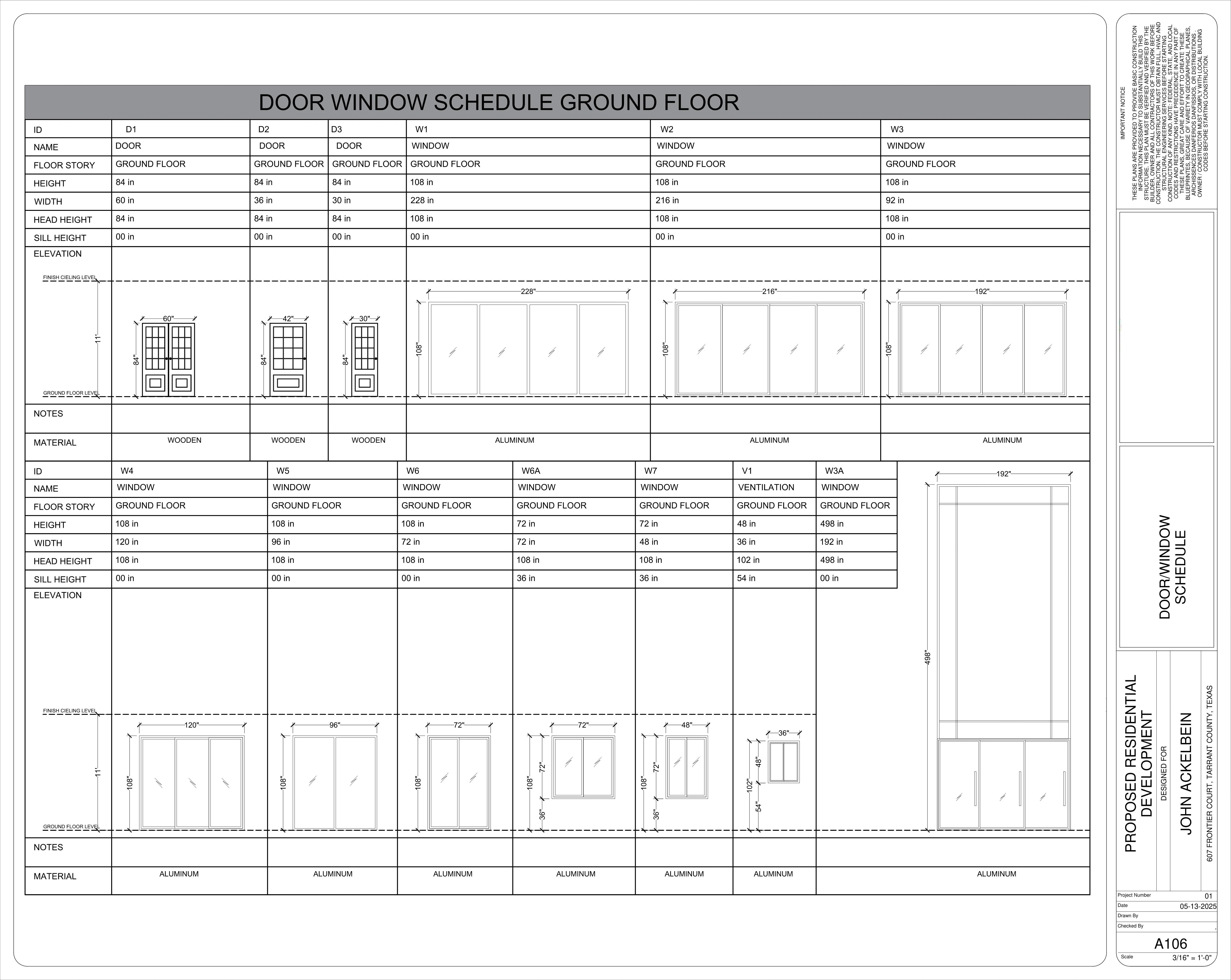 Door & Window Schedules