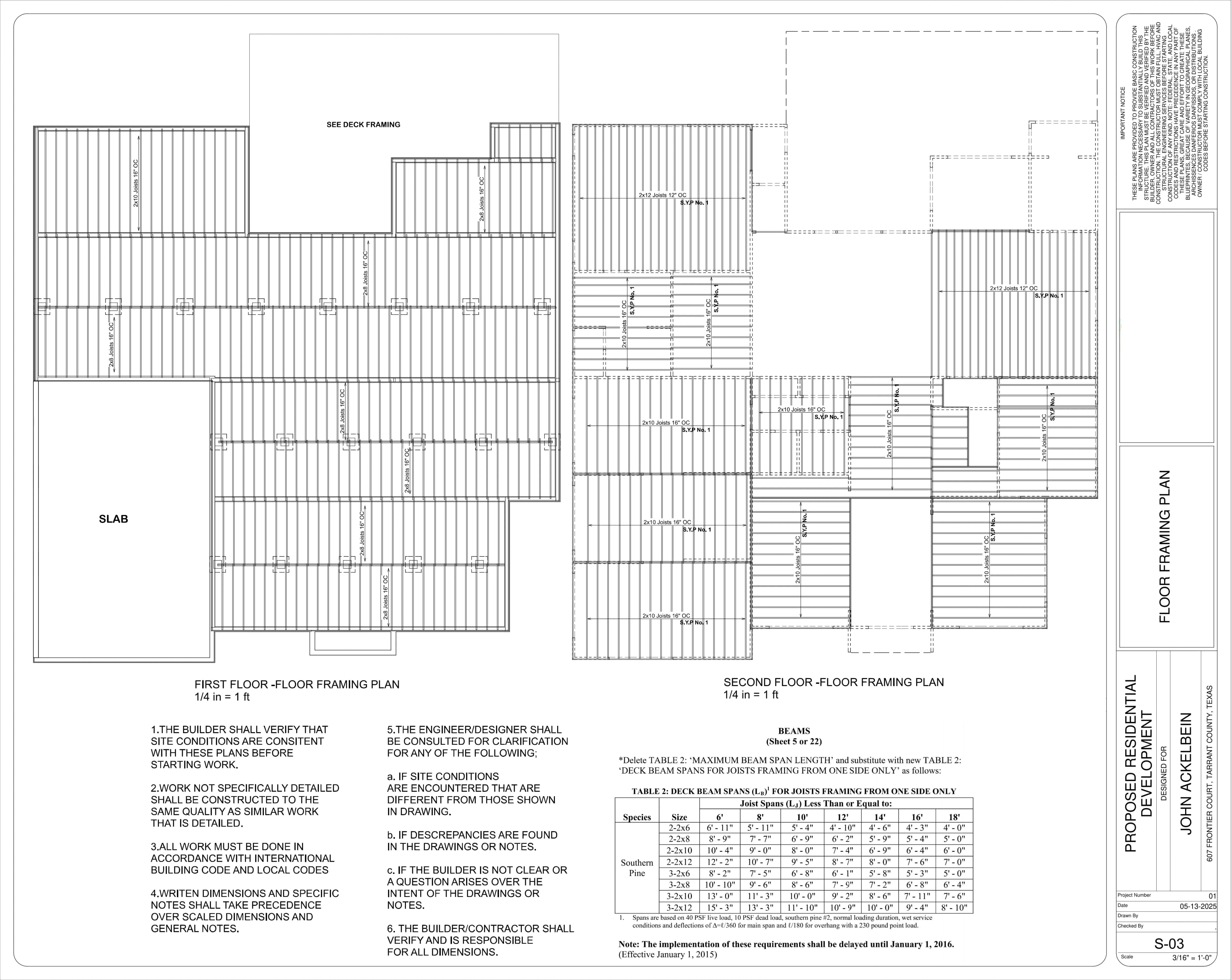 Framing Plans