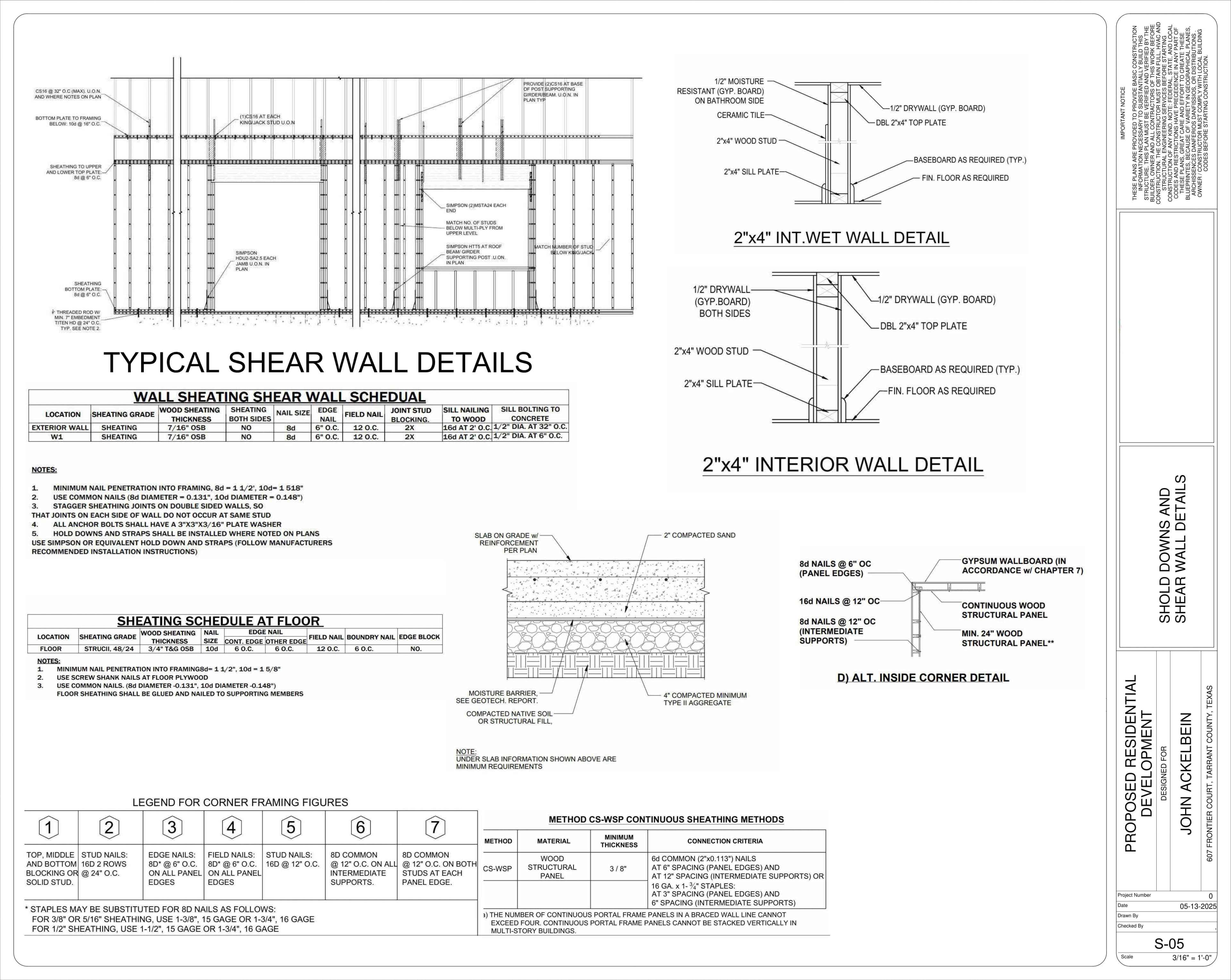 Hold-Down & Shear Wall Details